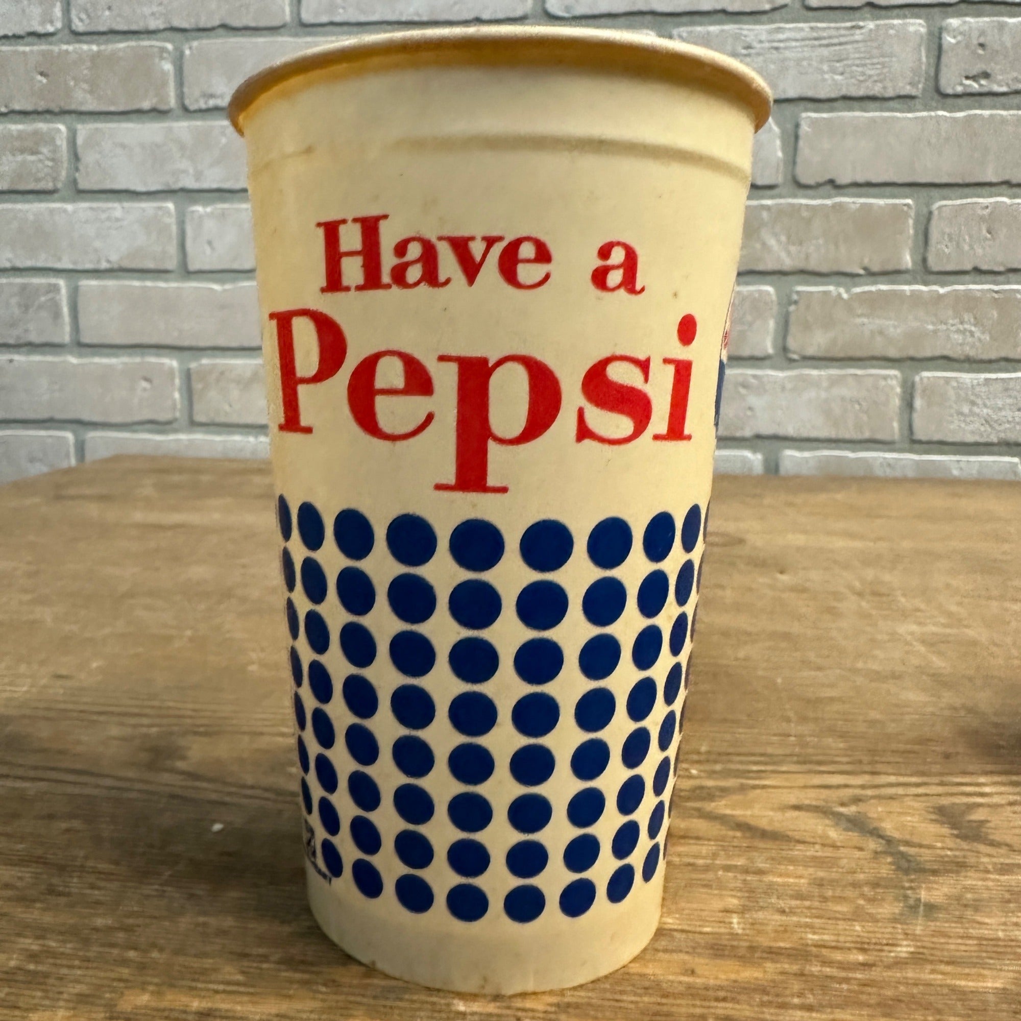 Vintage Have A Pepsi Dot 16oz Soda Promotional Wax Paper Cup Pepsi Cola