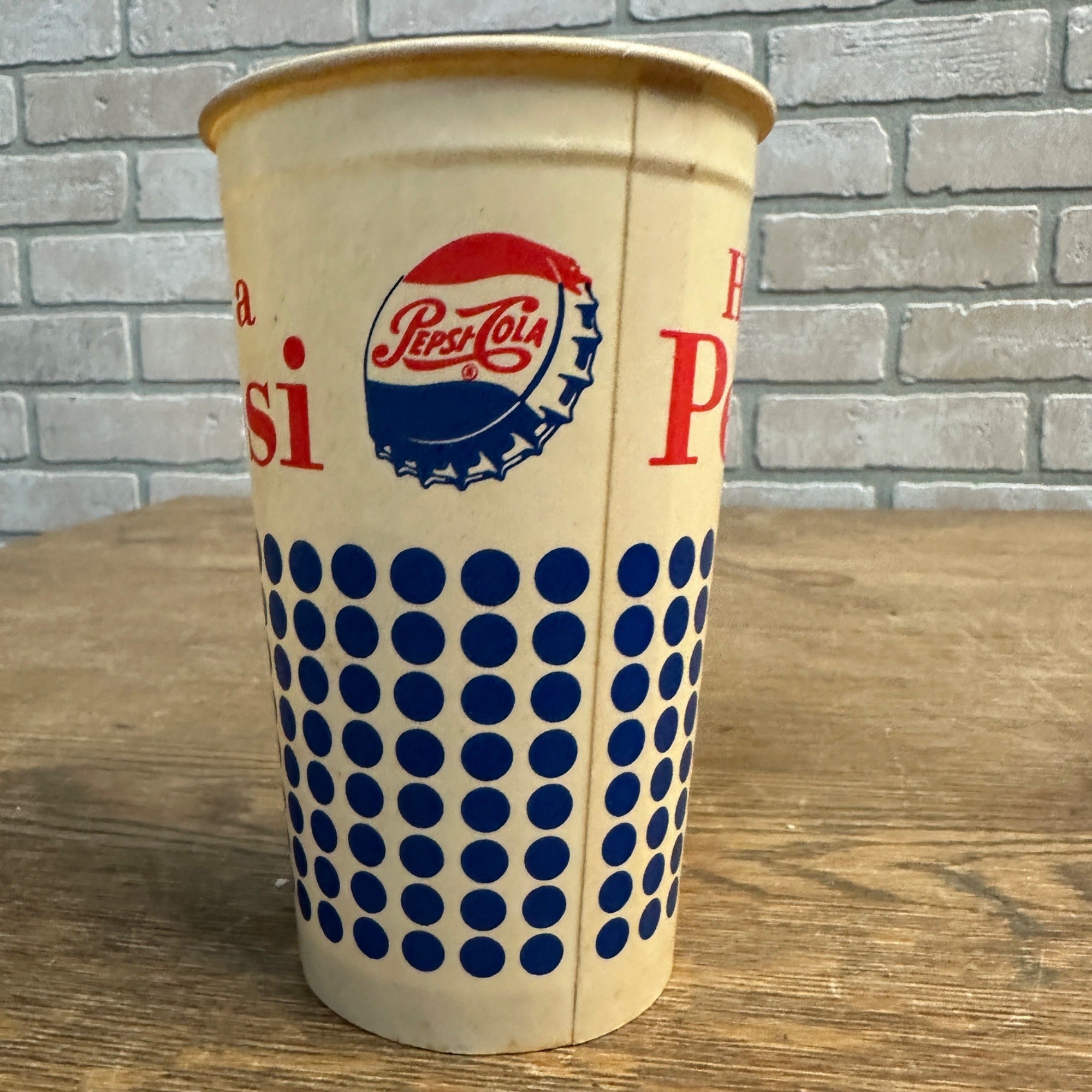 Vintage Have A Pepsi Dot 16oz Soda Promotional Wax Paper Cup Pepsi Cola