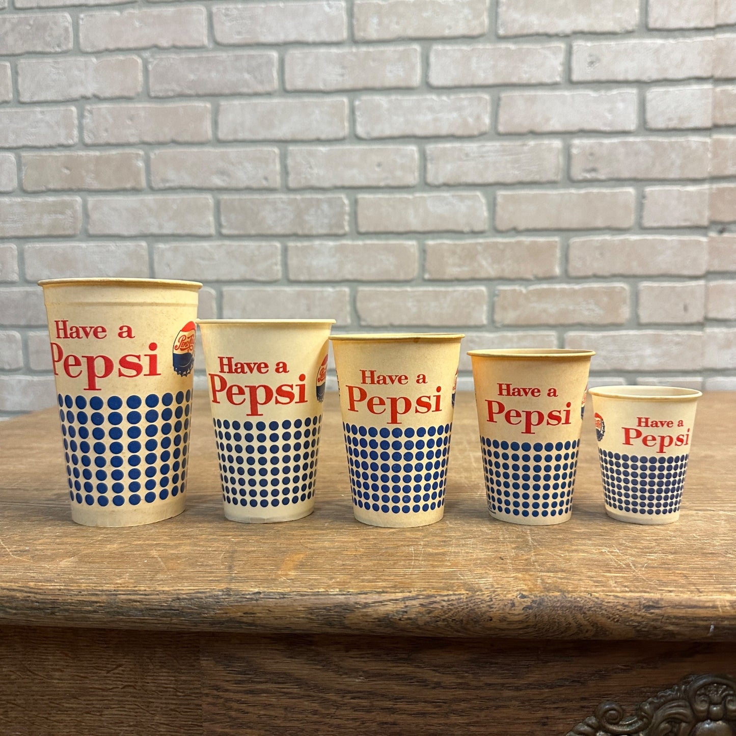 Vintage Have A Pepsi Dot 16oz Soda Promotional Wax Paper Cup Pepsi Cola