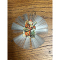 Antique Victorian German Diecut Scrap Spun Glass Ornament Santa w/ Toys
