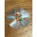 Antique Victorian German Diecut Scrap Spun Glass Ornament Santa w/ Toys