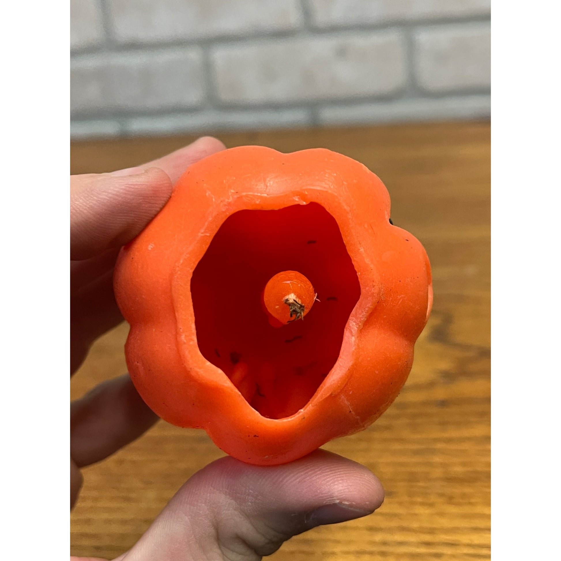 Vintage 1960s Gurley Candle Co. Figural Wax Jack o' Lantern JOL Halloween 2.25"