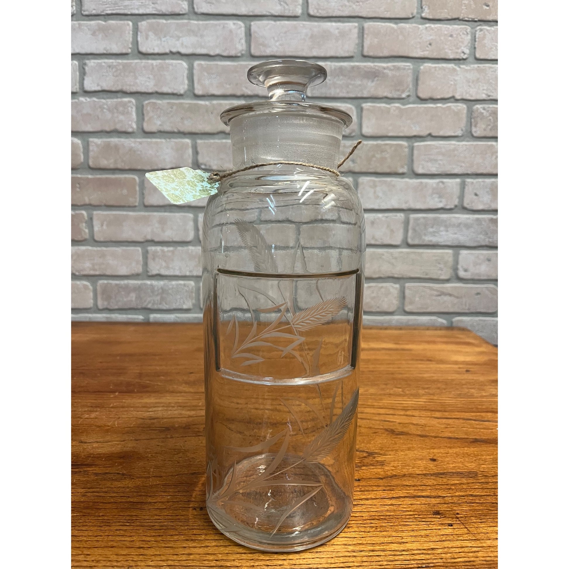 RARE Antique 1900s Apothecary 11.5" Jar Etched Medical Drug Store Display