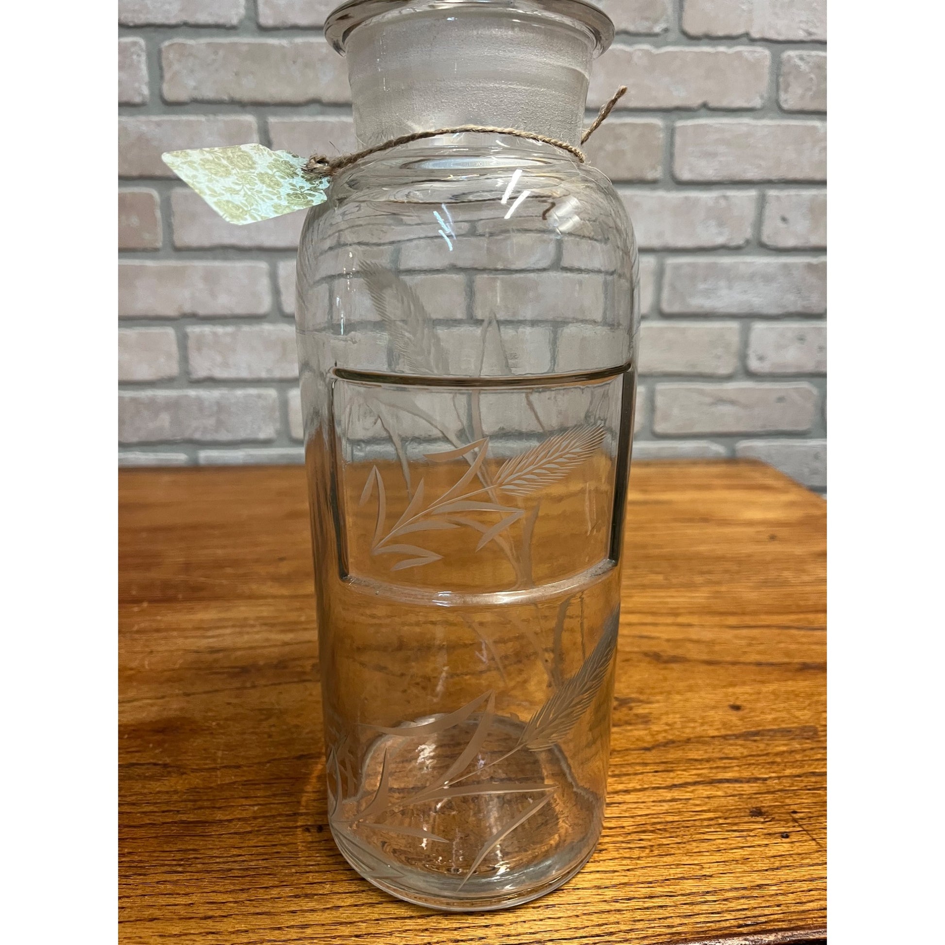 RARE Antique 1900s Apothecary 11.5" Jar Etched Medical Drug Store Display