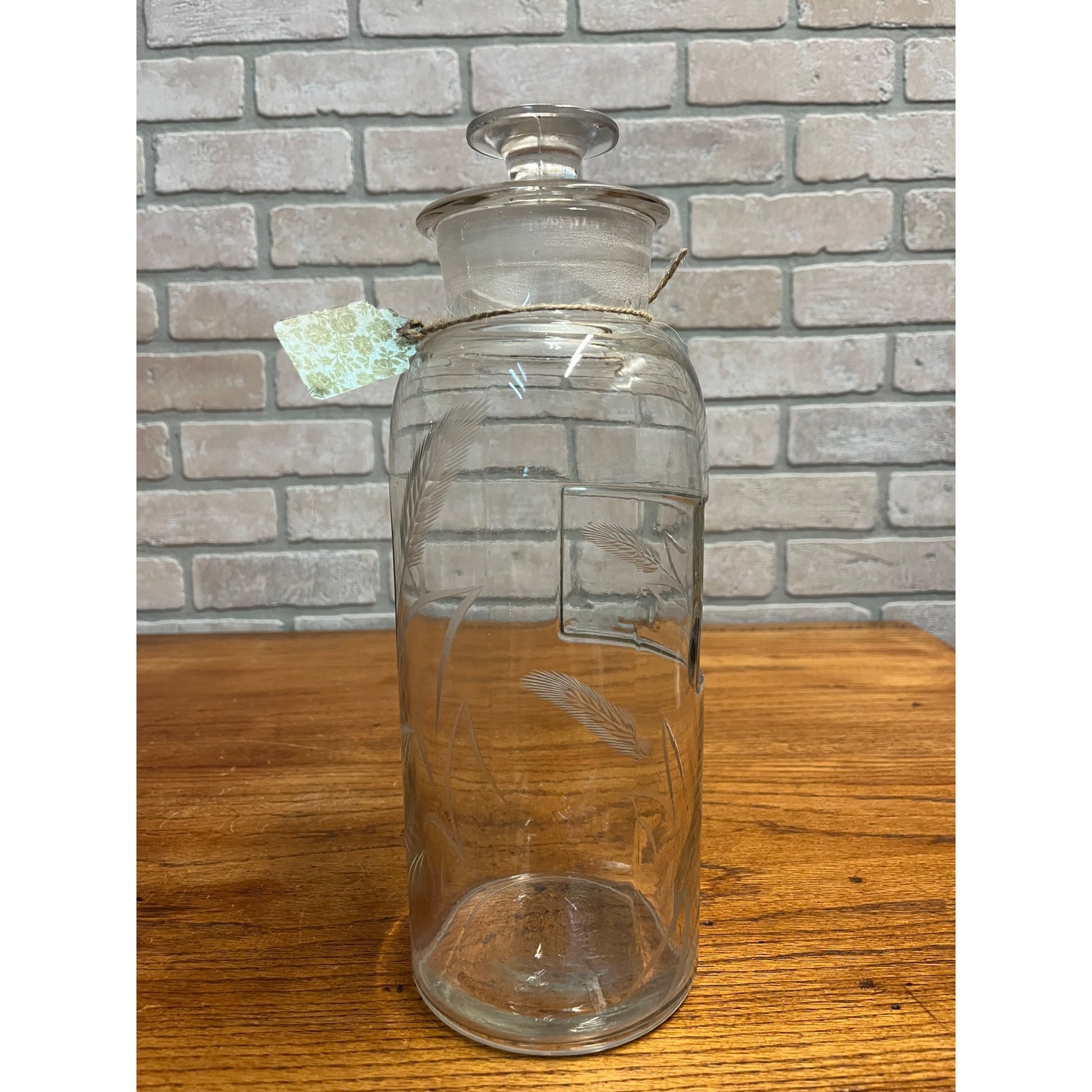 RARE Antique 1900s Apothecary 11.5" Jar Etched Medical Drug Store Display