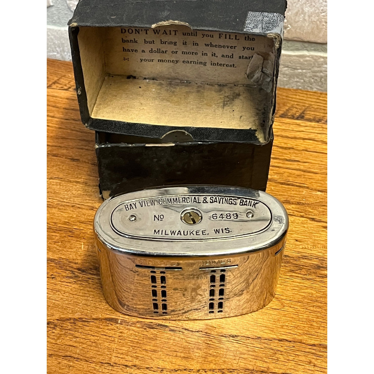 Vintage 1920s Bay View Commercial & Savings Bank Milwaukee WI Wis - No Key