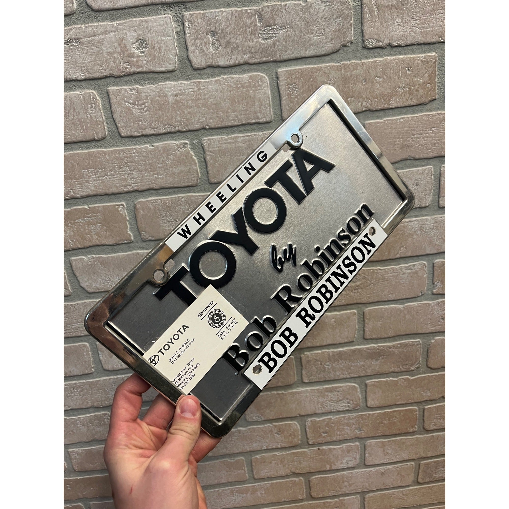 Vintage Toyota Wheeling West Viriginia WV Dealership Booster License Plate