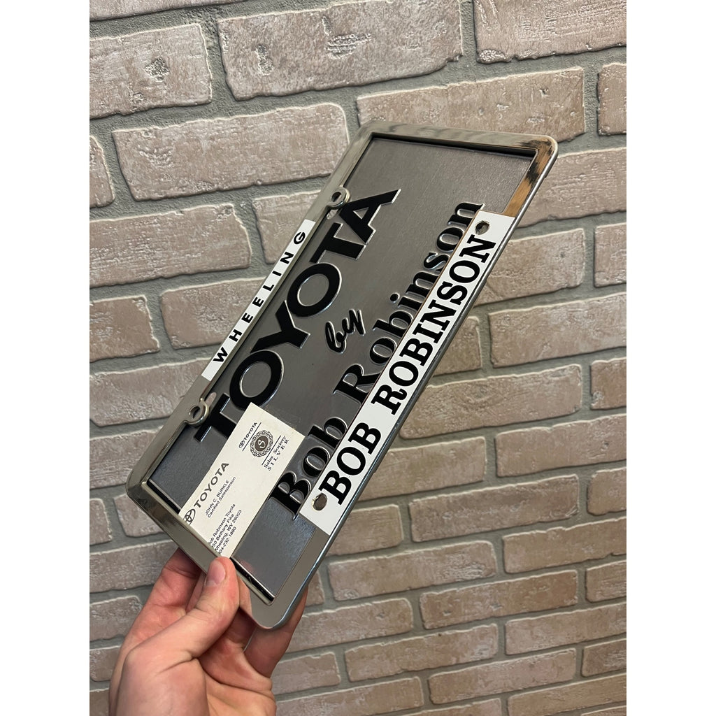 Vintage Toyota Wheeling West Viriginia WV Dealership Booster License Plate