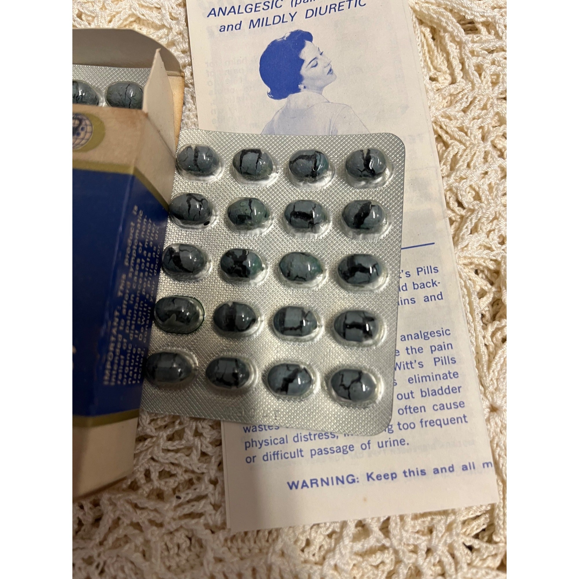 VINTAGE NOS DEWITT'S BACKACHE & JOINT PAIN TABLETS PILLS DRUG STORE