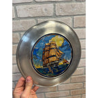 US Historical Society Jefferson Pewter USS Constitution Old Ironsides 1983 Plate