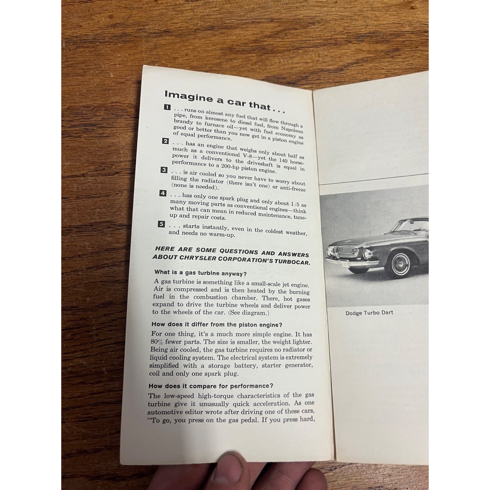 Vintage  Advertising Sales Chrysler New Gas Turbine Passenger Cars Dodge Dart