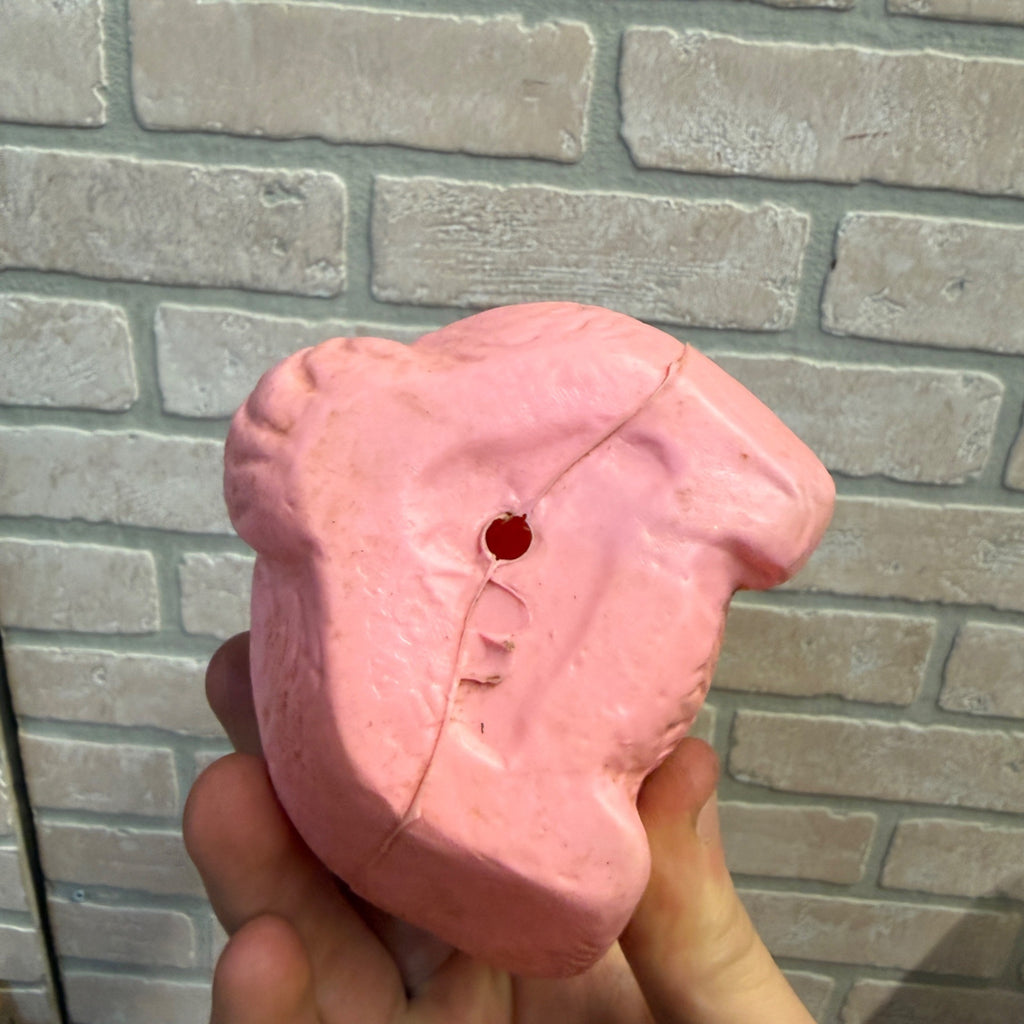 Vintage Easter Blow Mold Pink Plastic Easter Bunny Rabbit Coin Bank