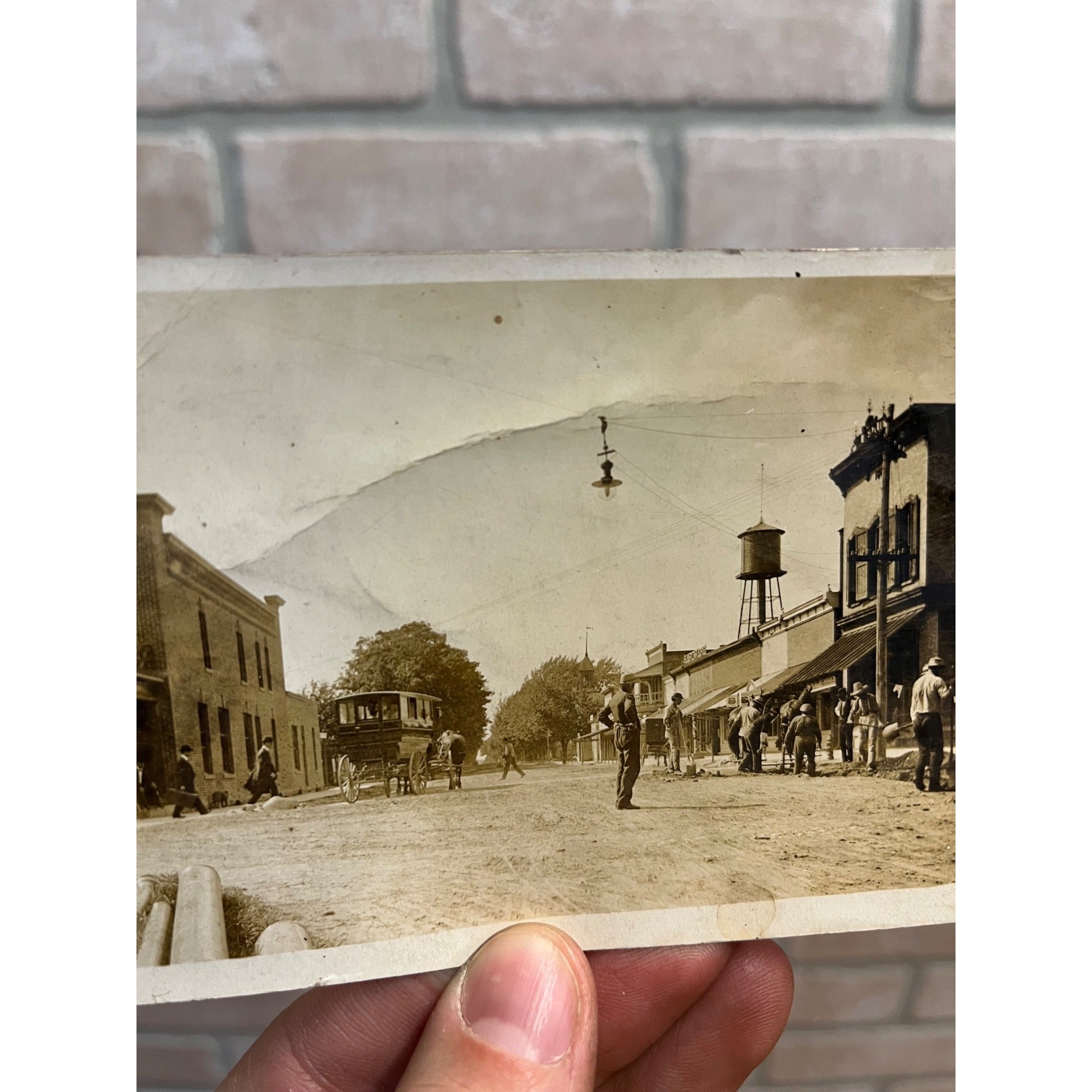 Vintage 1909 Wayland Michigan Downtown View Real Photo Rppc