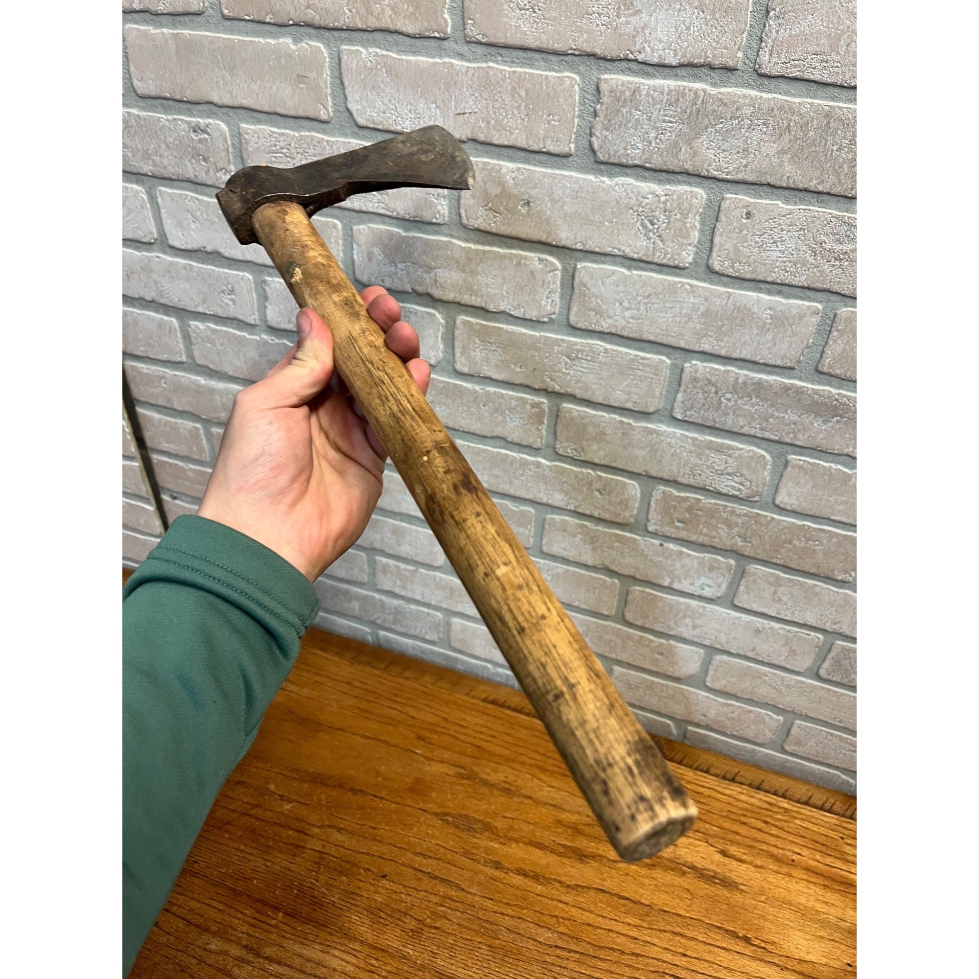 Vintage Tomahawk Hatchet Axe Marked India 18" Handle