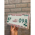 Vintage Metal License Plate Grand Bahama SVRA Vintage Grand Prix 1987 Sportscar Racing
