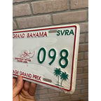 Vintage Metal License Plate Grand Bahama SVRA Vintage Grand Prix 1987 Sportscar Racing