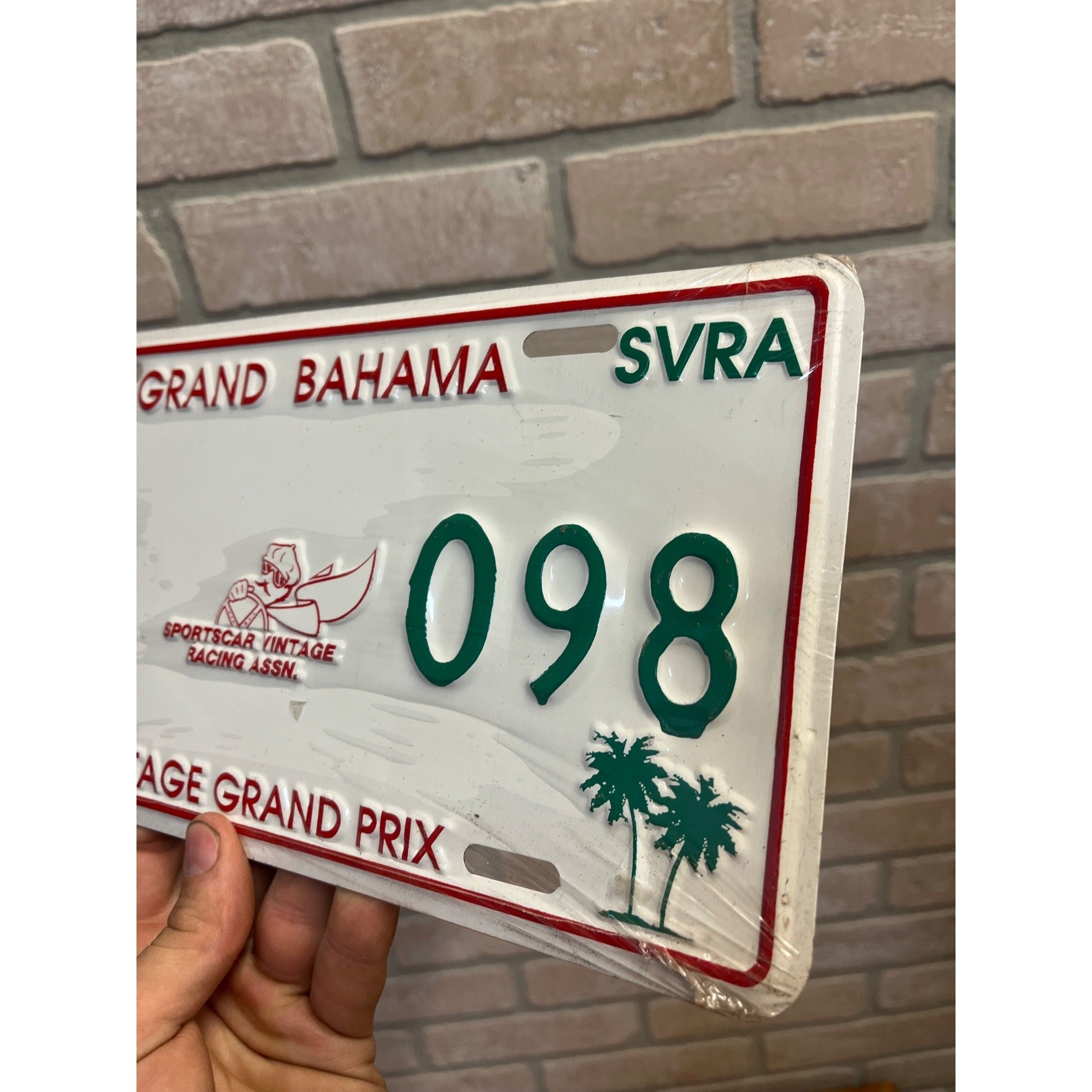 Vintage Metal License Plate Grand Bahama SVRA Vintage Grand Prix 1987 Sportscar Racing