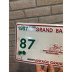 Vintage Metal License Plate Grand Bahama SVRA Vintage Grand Prix 1987 Sportscar Racing