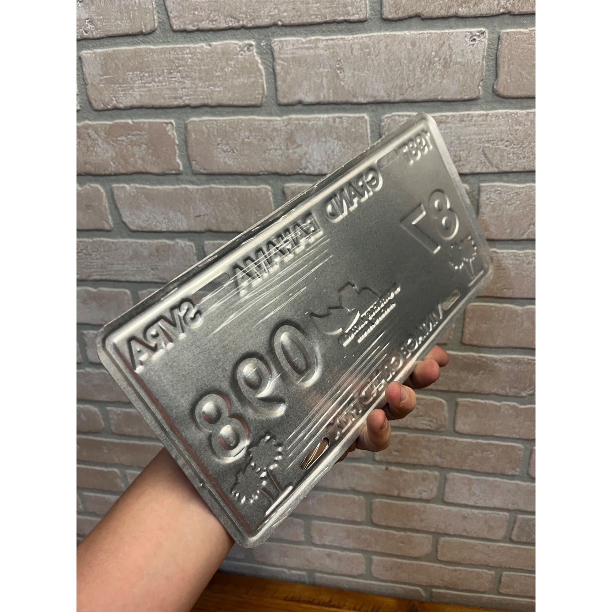 Vintage Metal License Plate Grand Bahama SVRA Vintage Grand Prix 1987 Sportscar Racing