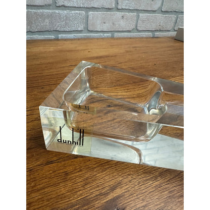 Vintage Dunhill Genuine Clear Glass Pipe Cigar Rest Ashtray MCM Mid-Century Deco