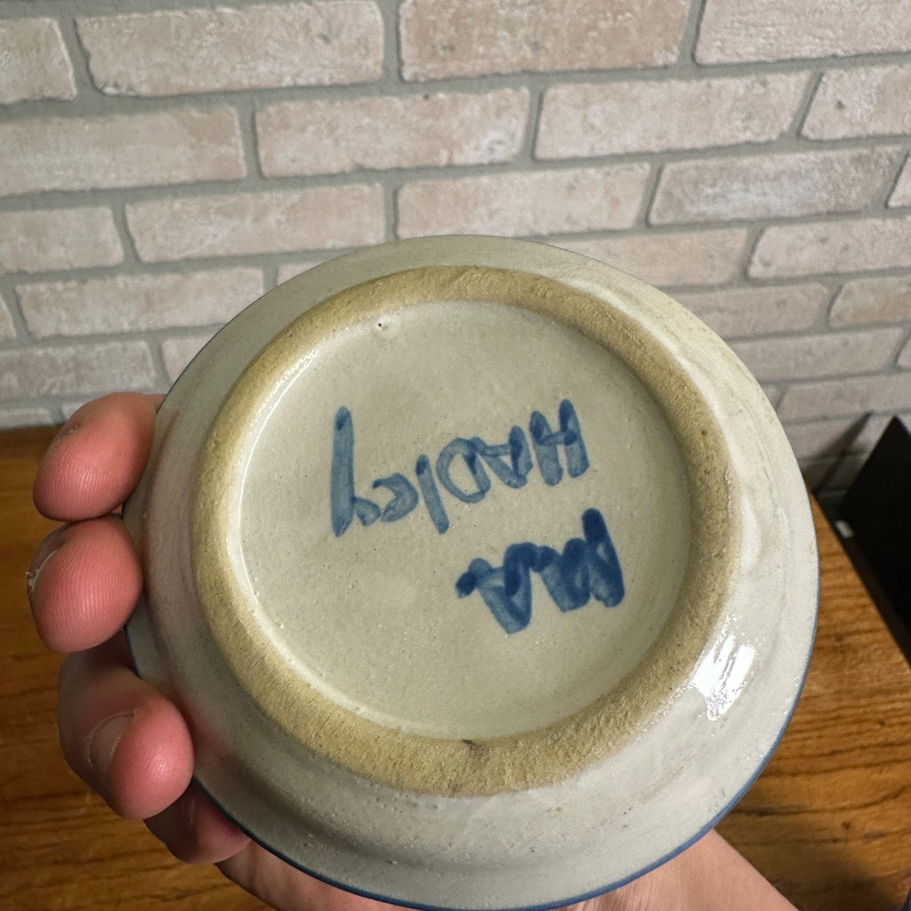 Vintage M.A. Hadley Art Pottery Butter Pat Dish 4-1/4" Girl