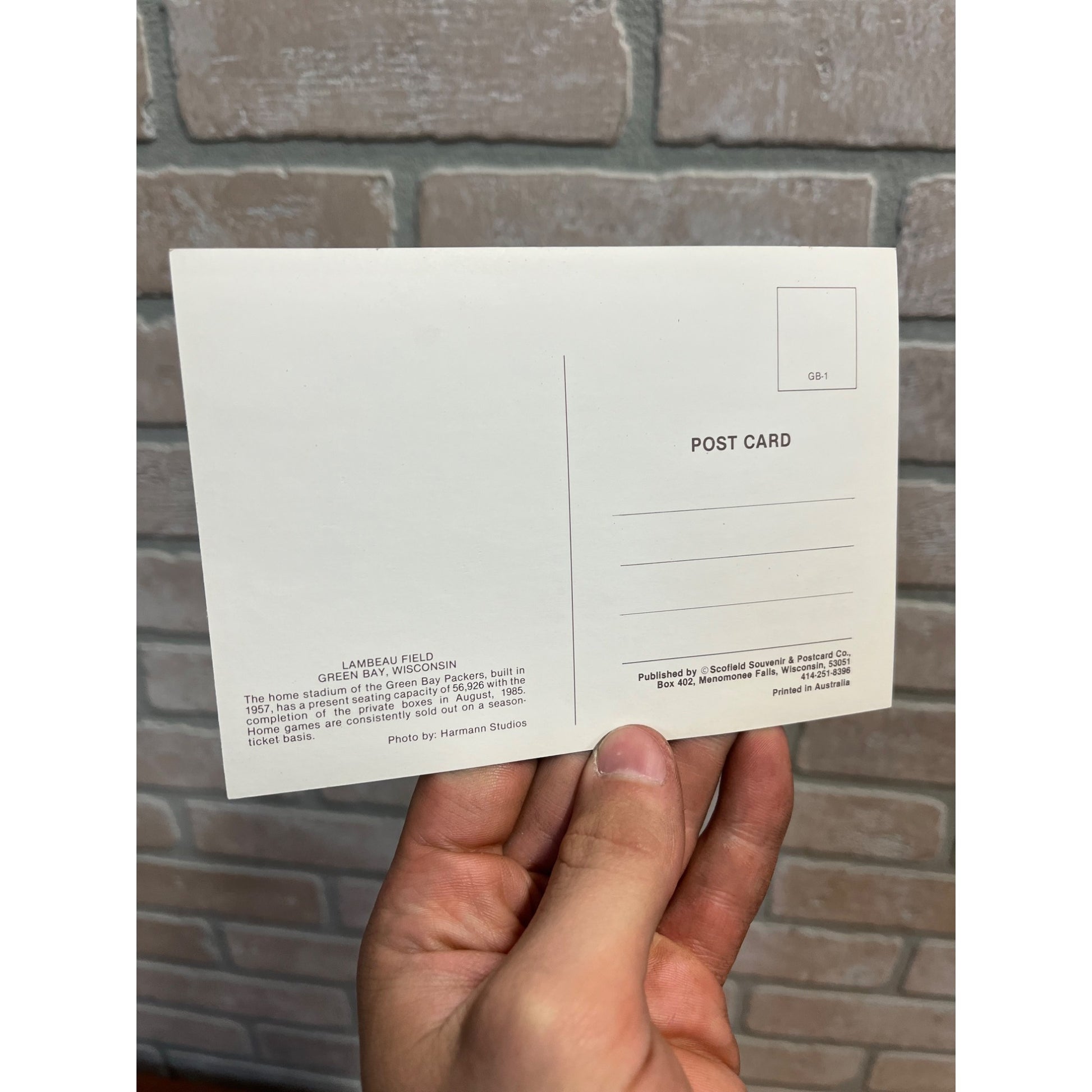 Vintage 1980s Green Bay Packers Lambeau Field 4x6 Inch Postcard NFL Stadium