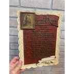 Vintage My Kitchen Prayer Wall Plaque Jesus 1944 M. Peterson Religious Text