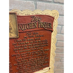 Vintage My Kitchen Prayer Wall Plaque Jesus 1944 M. Peterson Religious Text