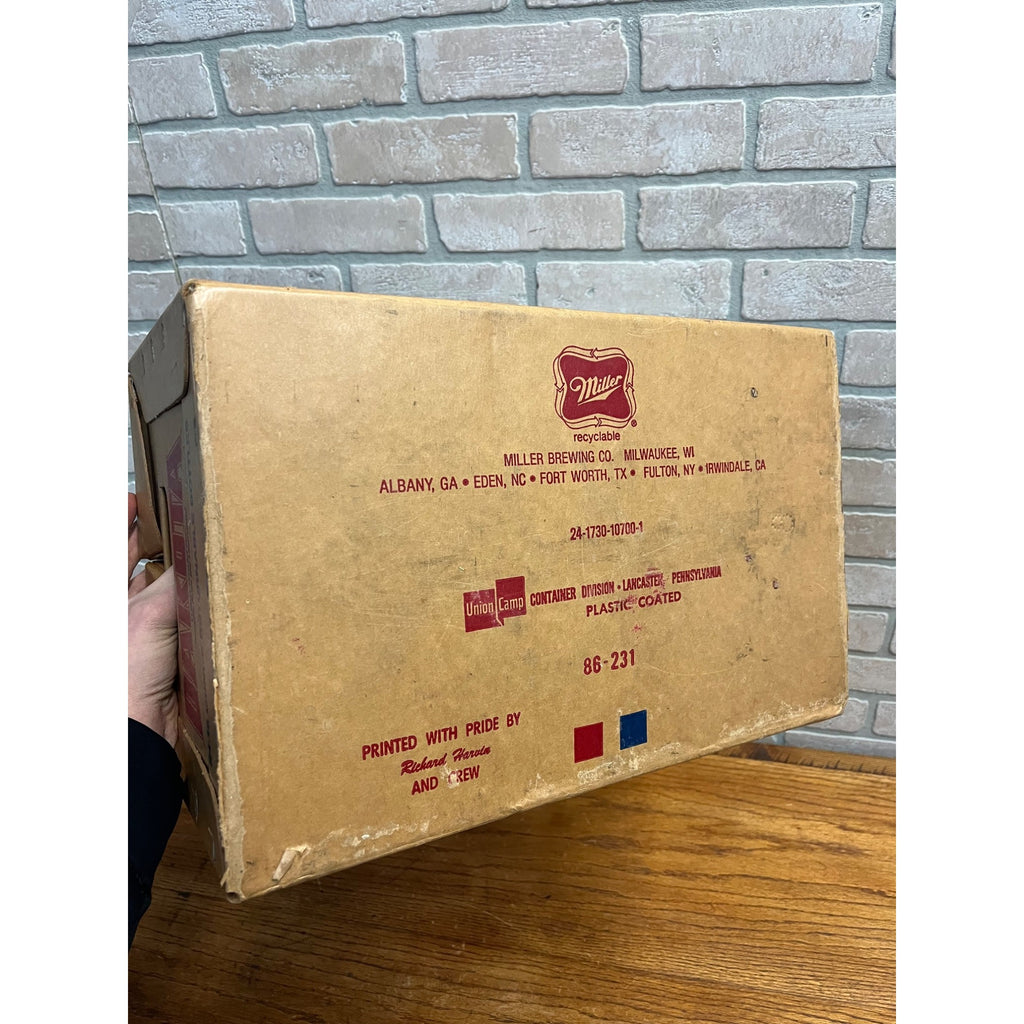 Vintage 1980s Miller Brewing Co. Dakota Beer Cardboard Case Bottle Crate Box