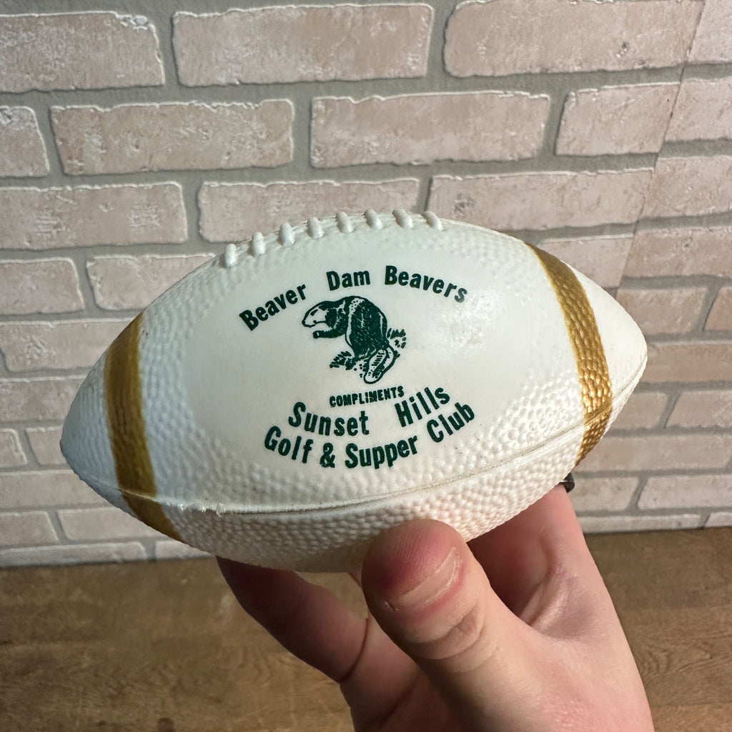 Vintage Beaver Dam Beavers Wisconsin Plastic Football Sunset Hills Golf