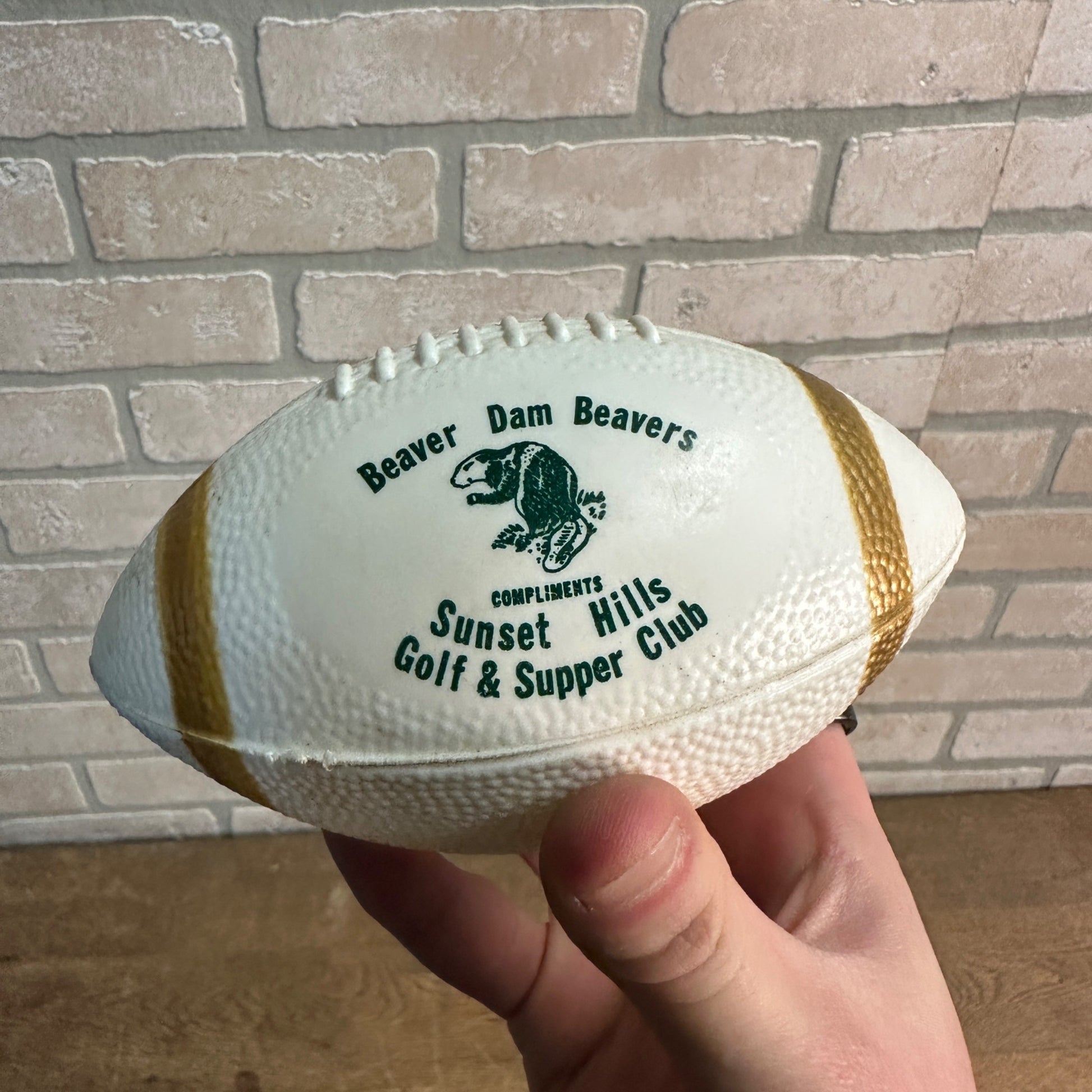 Vintage Beaver Dam Beavers Wisconsin Plastic Football Sunset Hills Golf