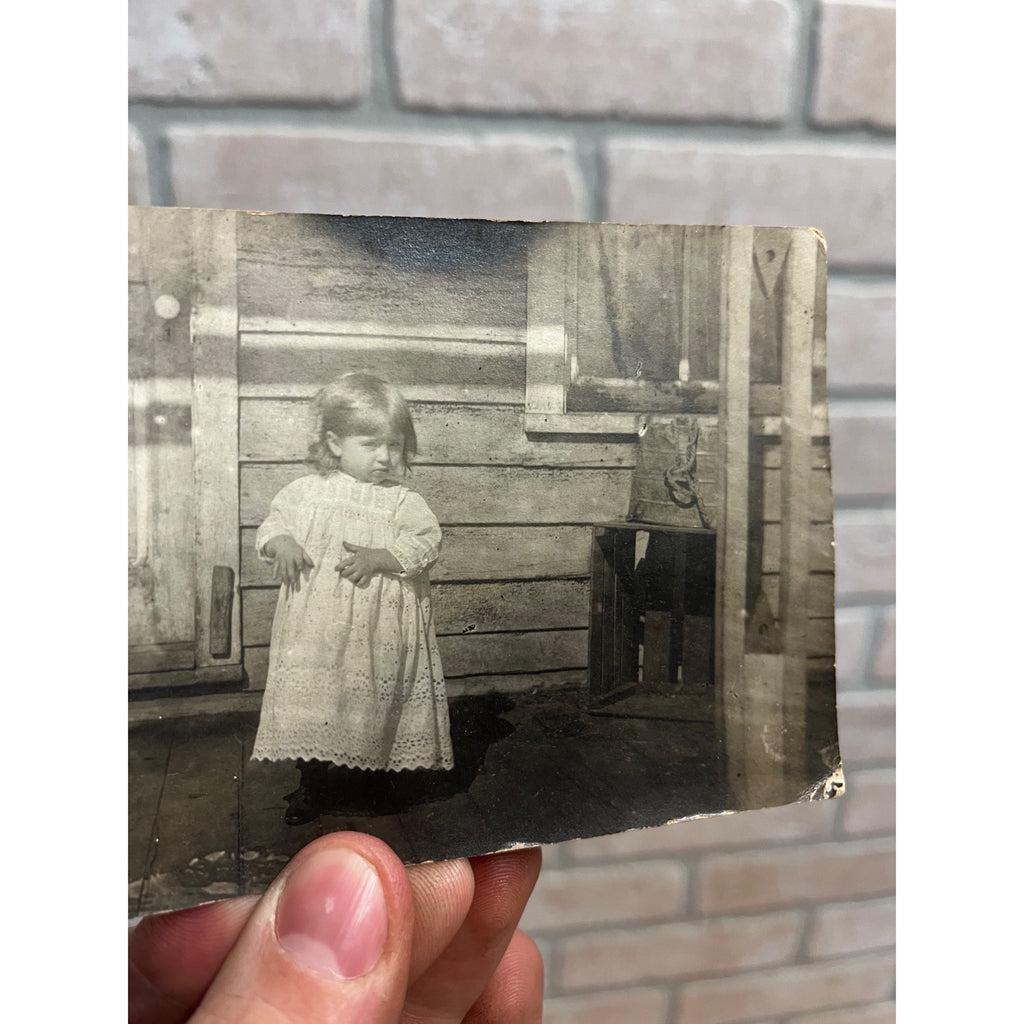 Antique RRPC Postcard Wisconsin Rural Farm Victorian Dress Small Girl Child