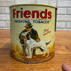 Vintage Friends Smoking Tobacco Advertising Tin Hunting Dog Cigar
