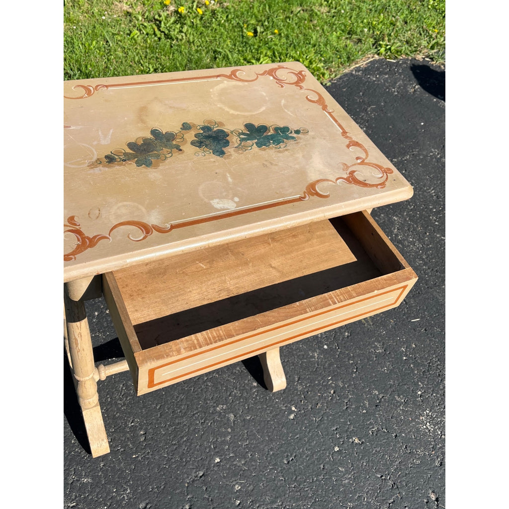 Vintage Small Hand Painted Table with Drawer