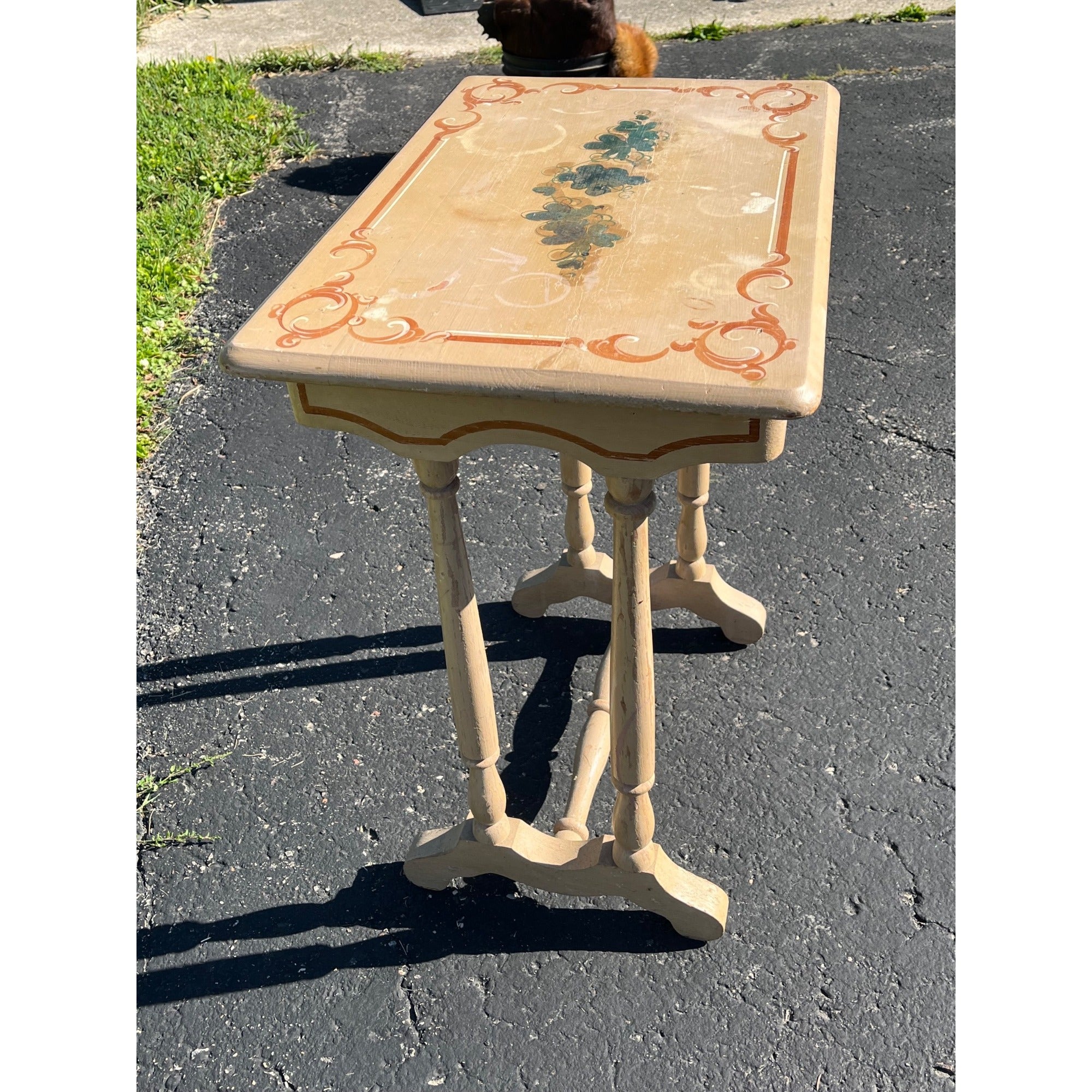 Vintage Small Hand Painted Table with Drawer