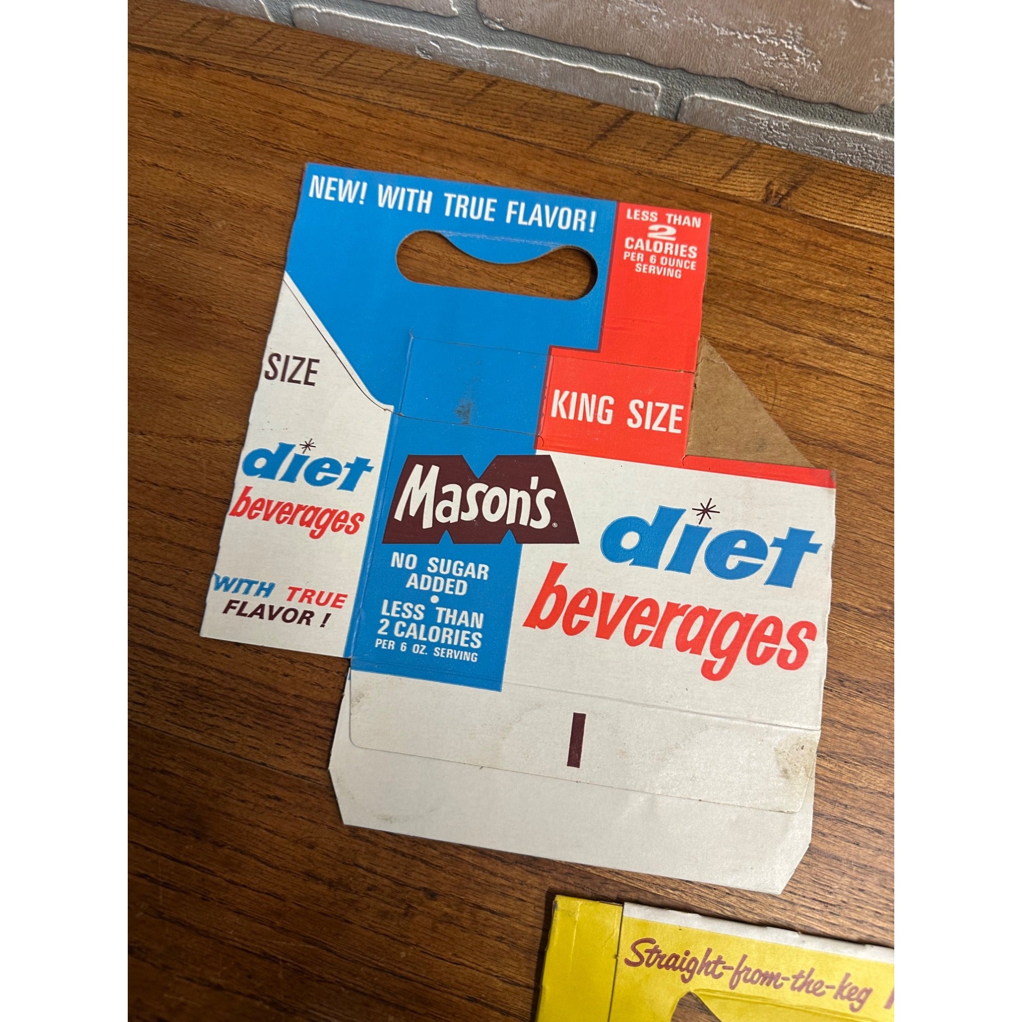 Mason's Root Beer Diet Cardboard Carrier Six Pack Carton Bottle 6-Pack Cases Vintage