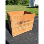 Vintage Black & White Blended Scotch Whisky Wooden Advertising Crate Wood