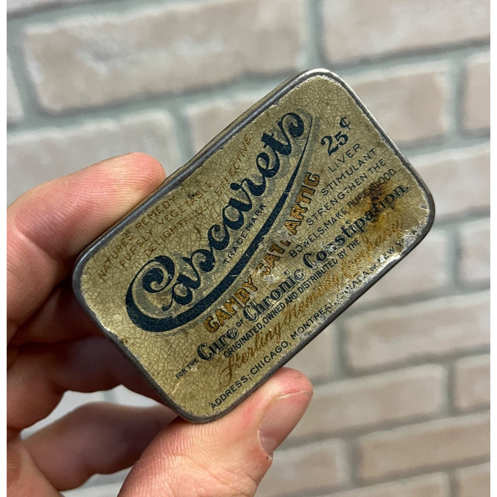 Vintage 1930's Cascarets Candy Cathartic Laxative Tin Medicine