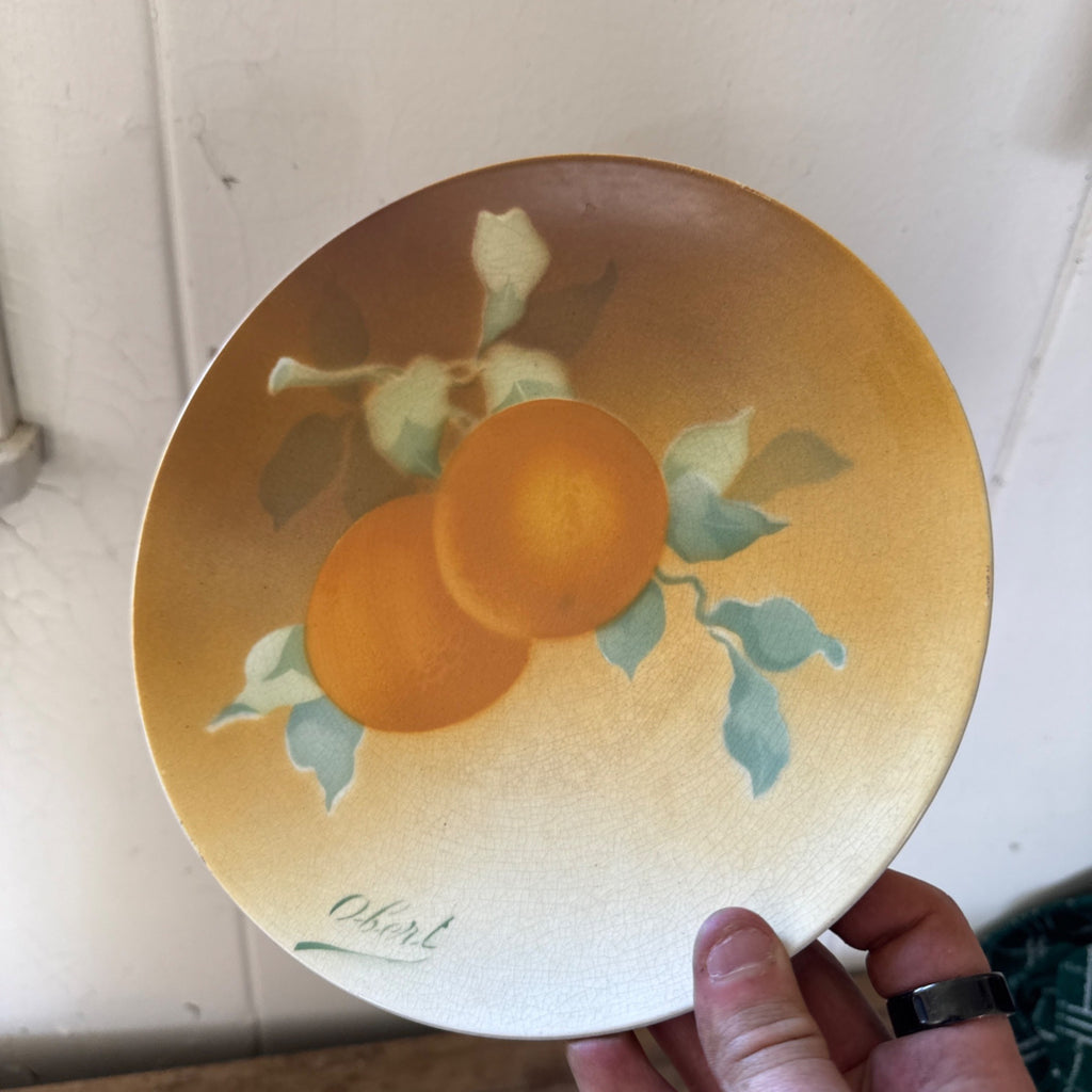 Antique K&G Luneville France Hand Painted (5) Plates Obert Signed Porcelain