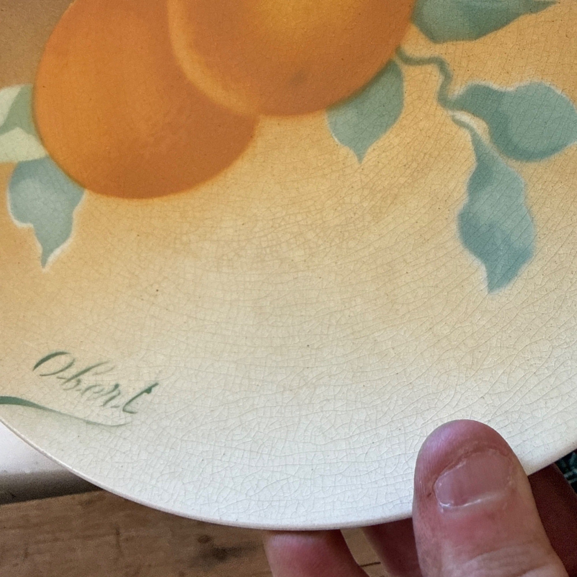 Antique K&G Luneville France Hand Painted (5) Plates Obert Signed Porcelain