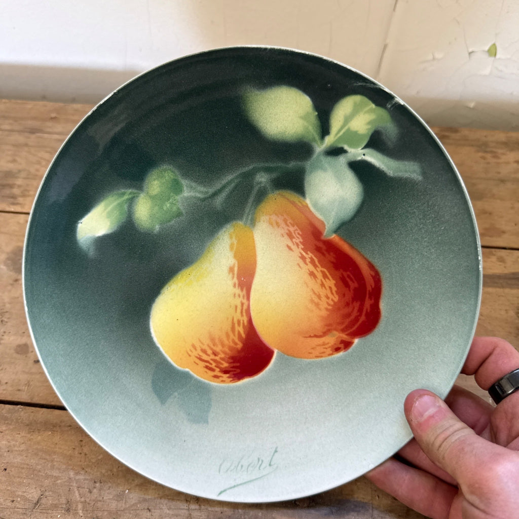 Antique K&G Luneville France Hand Painted (5) Plates Obert Signed Porcelain