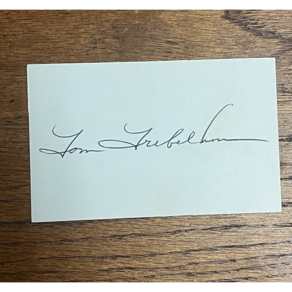 Tom Treblehorn Signed Autographed Cut Index Card Milwaukee Brewers Manager