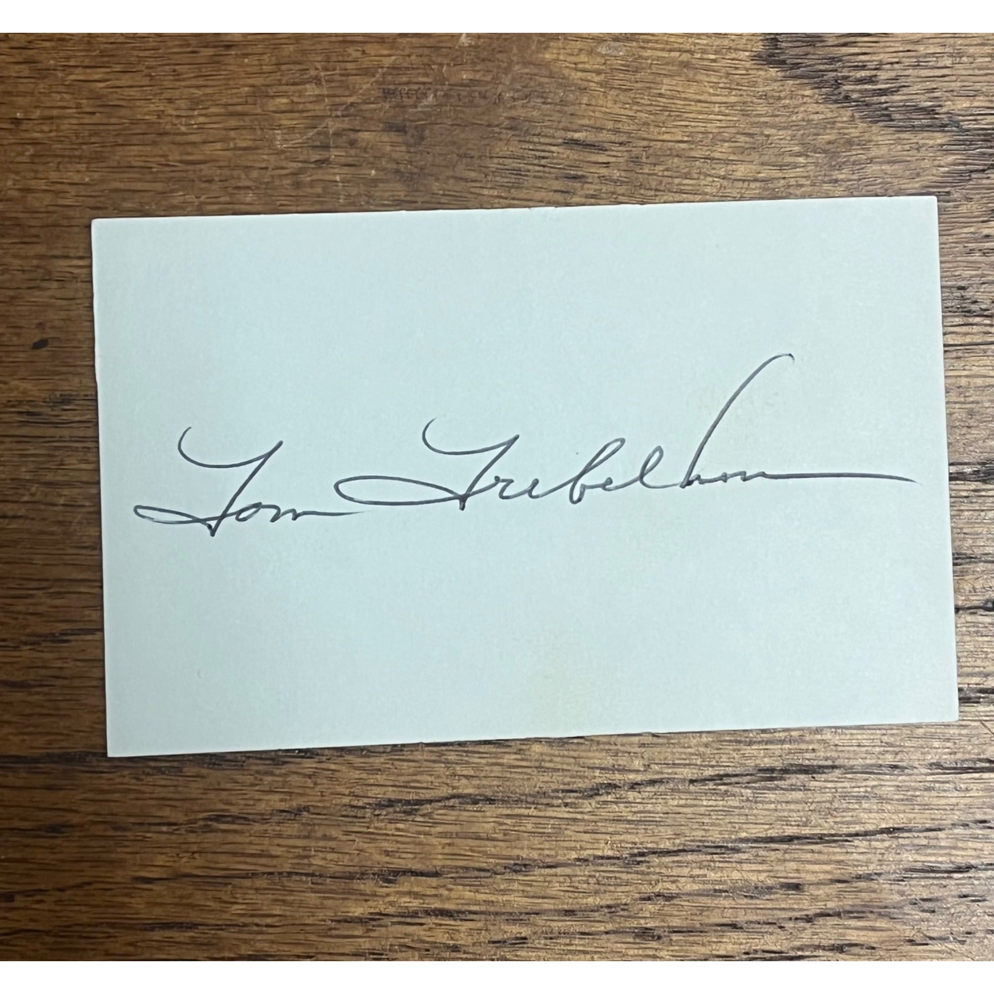Tom Treblehorn Signed Autographed Cut Index Card Milwaukee Brewers Manager
