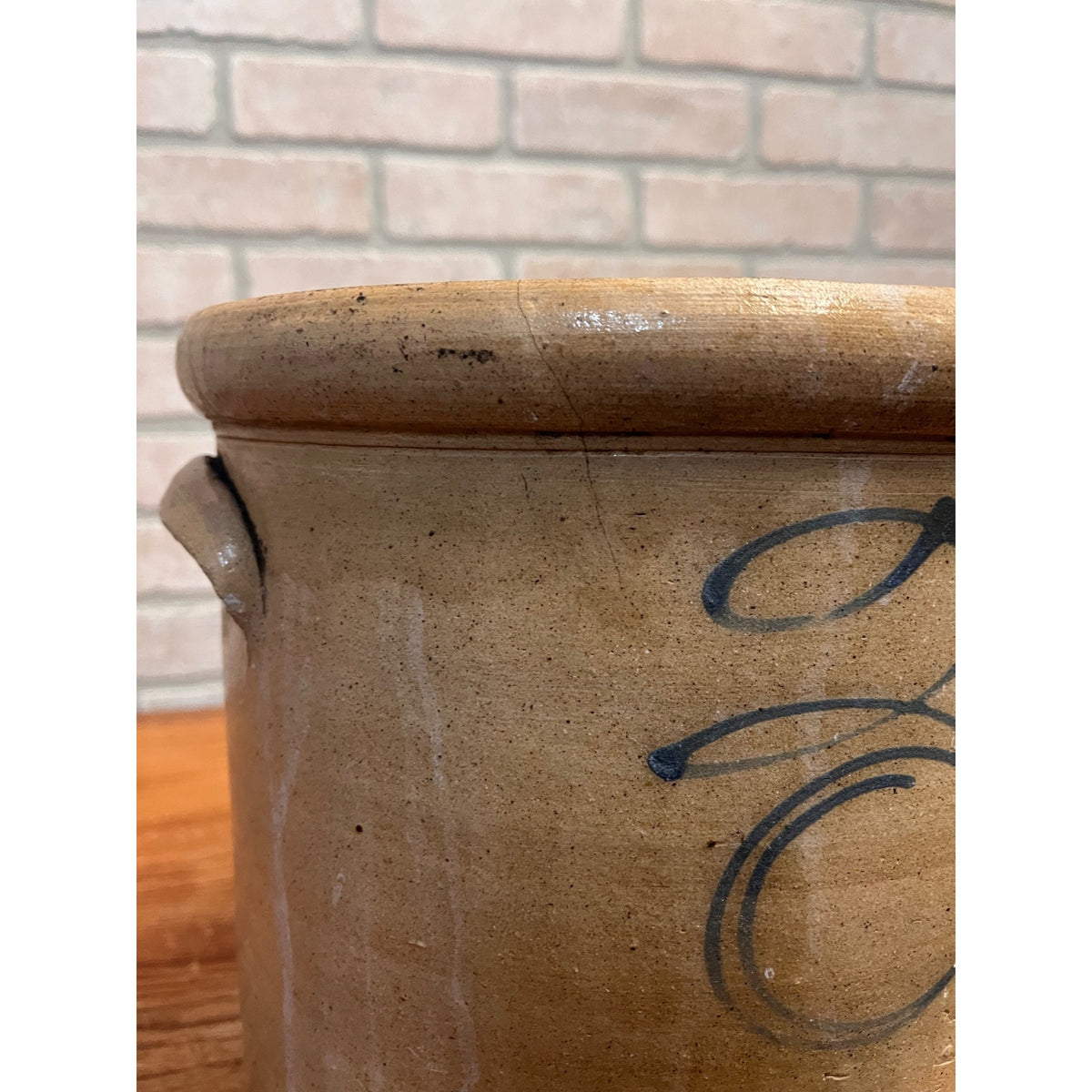Vintage Salt-Glazed Early Red Wing Stoneware Co. Three-Gallon Cobalt Scroll Design Crock Minnesota, USA Primitive Kitchen Decor