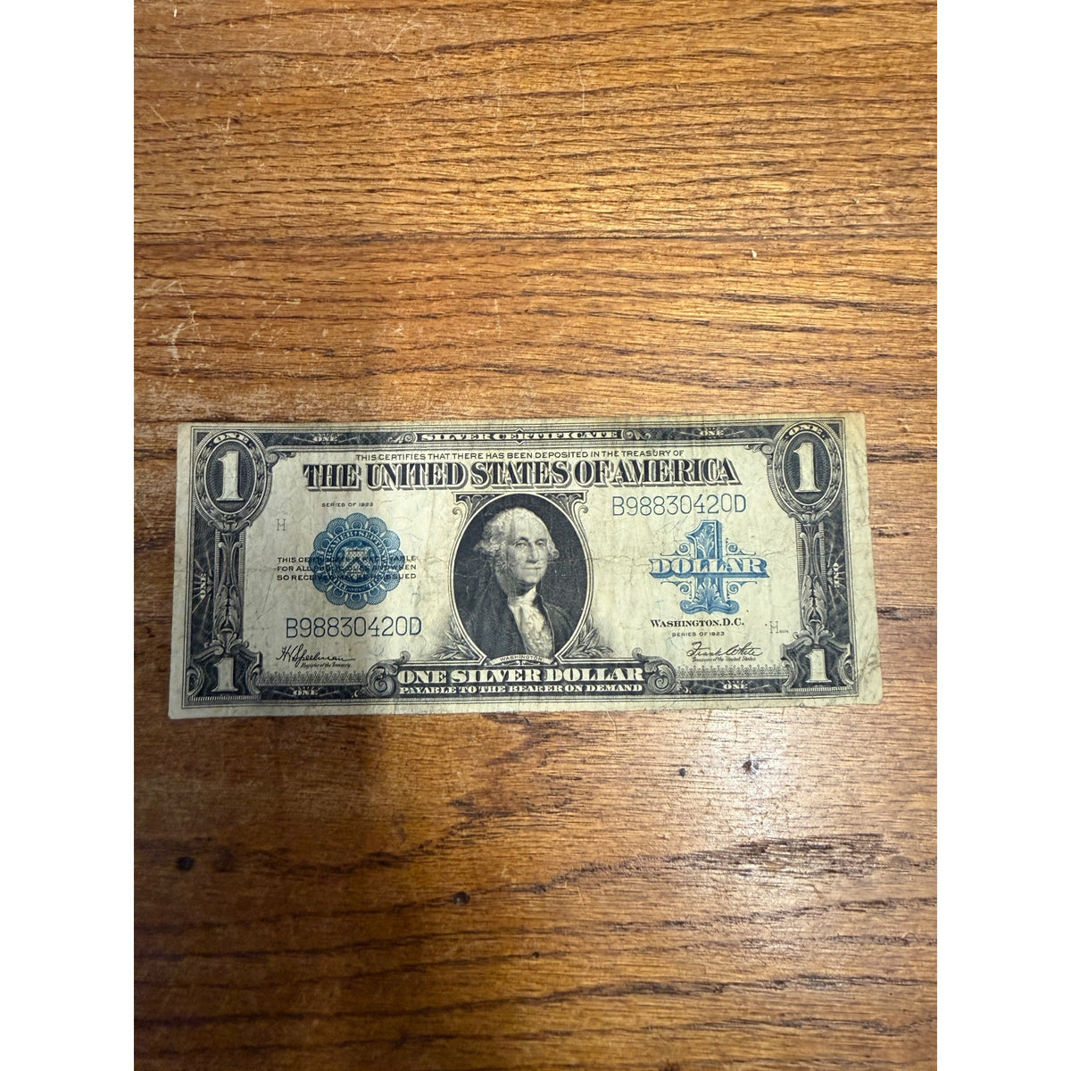 1923 $1 One Dollar Silver Certificate Horse Blanket Note Large