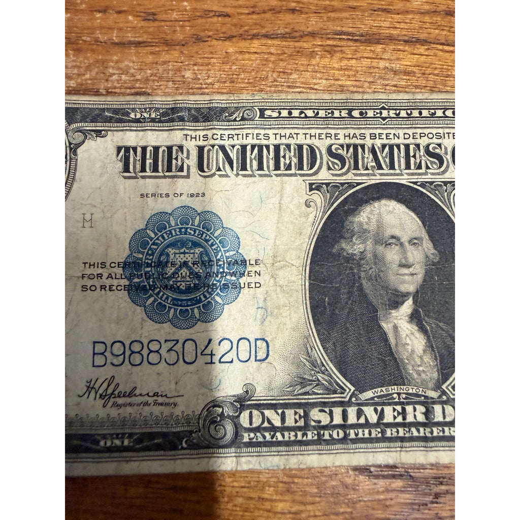 1923 $1 One Dollar Silver Certificate Horse Blanket Note Large