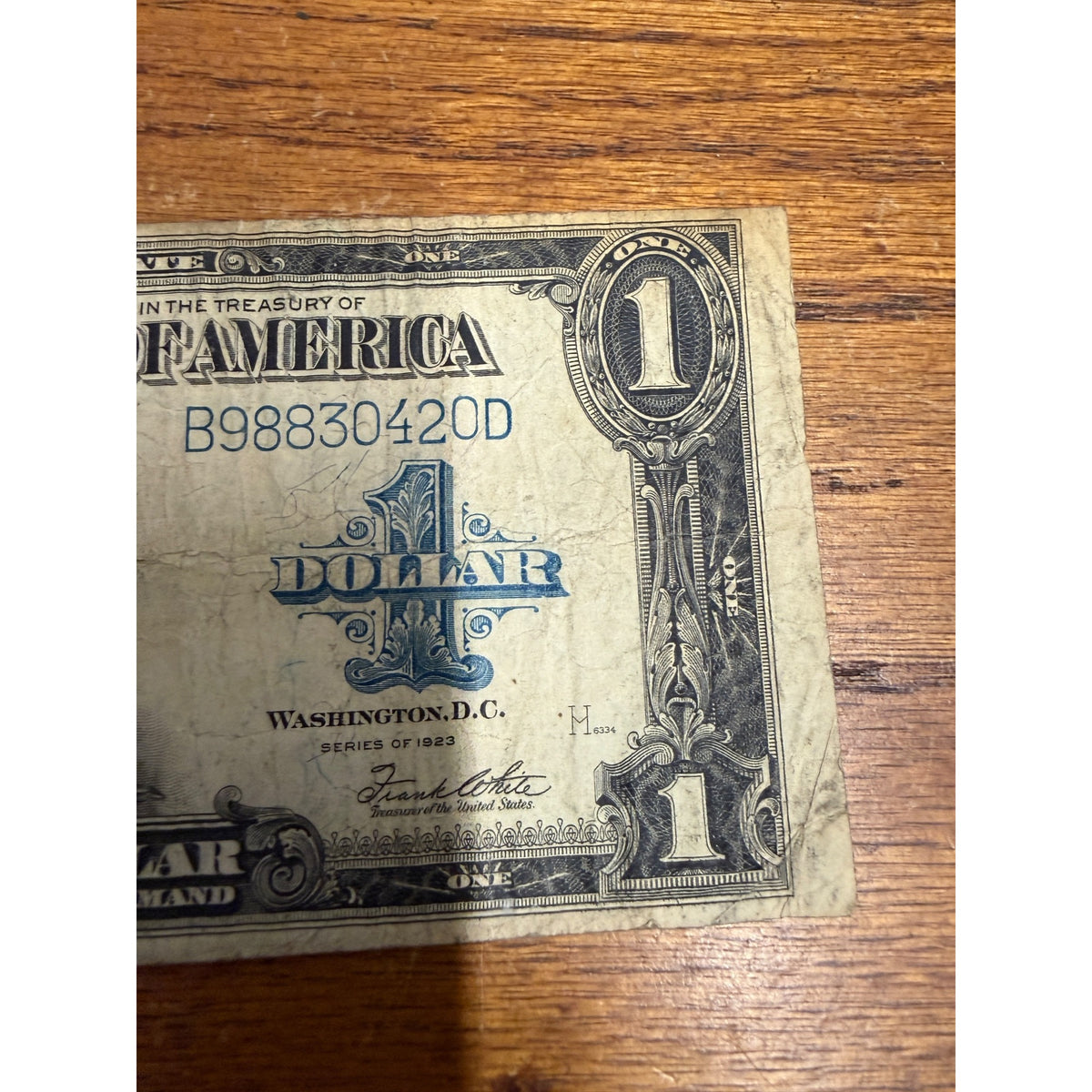 1923 $1 One Dollar Silver Certificate Horse Blanket Note Large