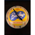 Vintage Bireley's Soda Pop Advertising Lighted Clock Double Bubble Sign -- As-Is