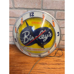 Vintage Bireley's Soda Pop Advertising Lighted Clock Double Bubble Sign -- As-Is