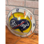 Vintage Bireley's Soda Pop Advertising Lighted Clock Double Bubble Sign -- As-Is